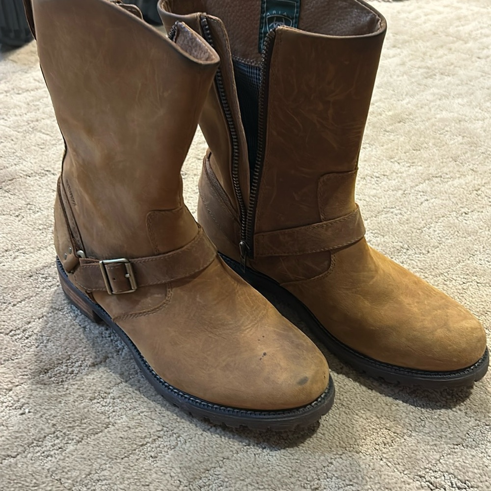 Ariat Womens Brown Leather Buckle Engineer Moto Boots Size 8.5 B Style 10011831